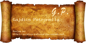 Gajdics Petronella névjegykártya